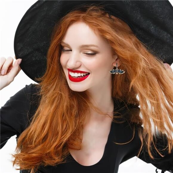 ✨ Rhinestone Bat Earrings – Elegant Halloween Jewelry for Women - Picture 4 of 5